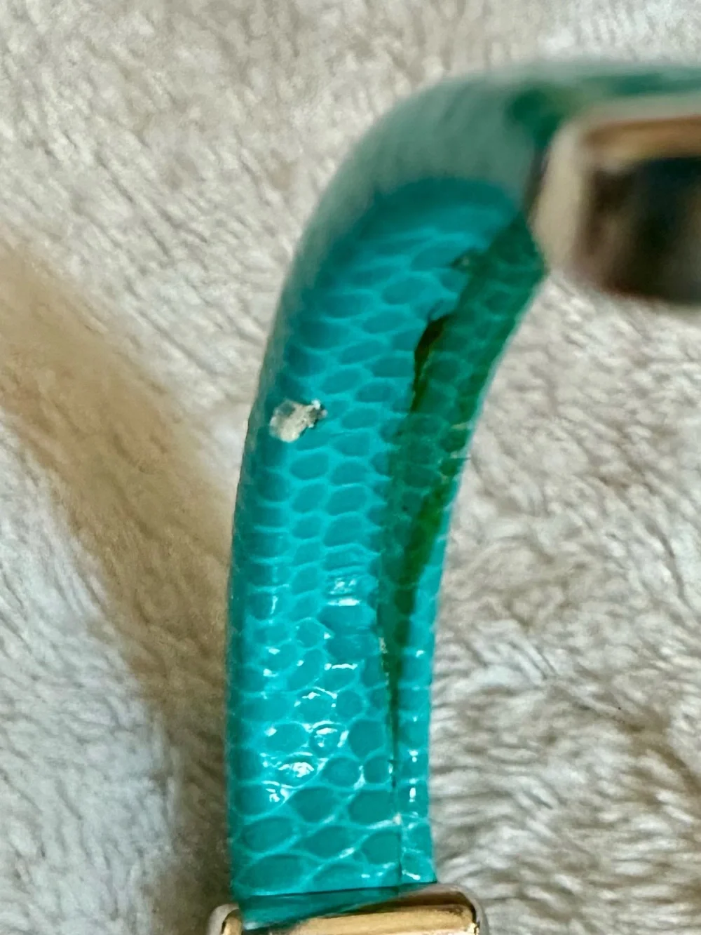 Brand New Eikon Turquoise Snakeskin Leather Bangle Cuff Watch w/new battery NWOT